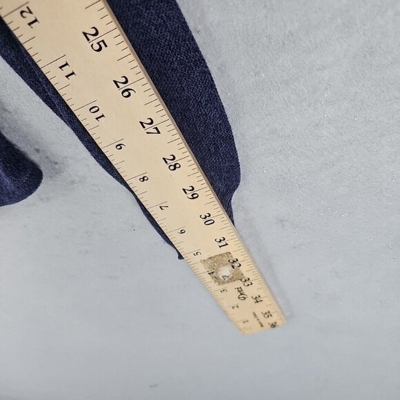 Uniq Top Womens M Blue Sheer Knit Strappy Back Bohemian Chic Long Sleeve Sexy - Picture 4 of 8